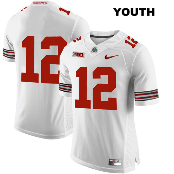 Ohio State Buckeyes Youth Matthew Baldwin #12 White Authentic Nike No Name College NCAA Stitched Football Jersey VI19E57CL